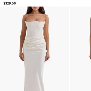 House of CB Persephone Strapless Satin Corset Cocktail Dress